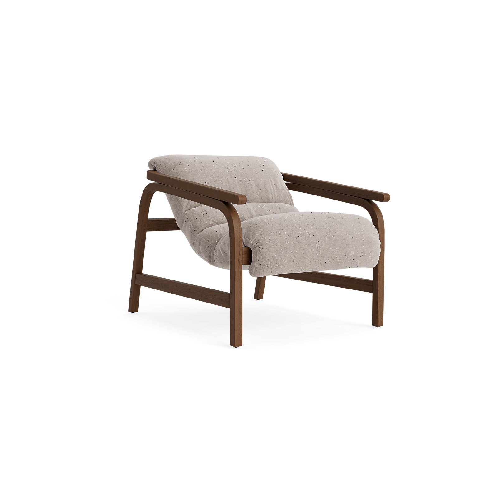 Cellire Chair, Stone Linen, Walnut/Medium Brown Wood