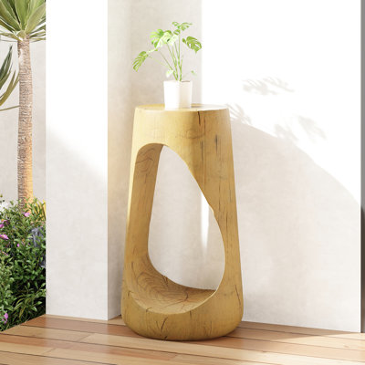 Table d'appoint d'intérieur pour table de chevet, légère, fini bois réaliste, plateau de 29,5 cm, hauteur de 66 cm, style balcon, piètement stable et moderne, aucun assemblage requis