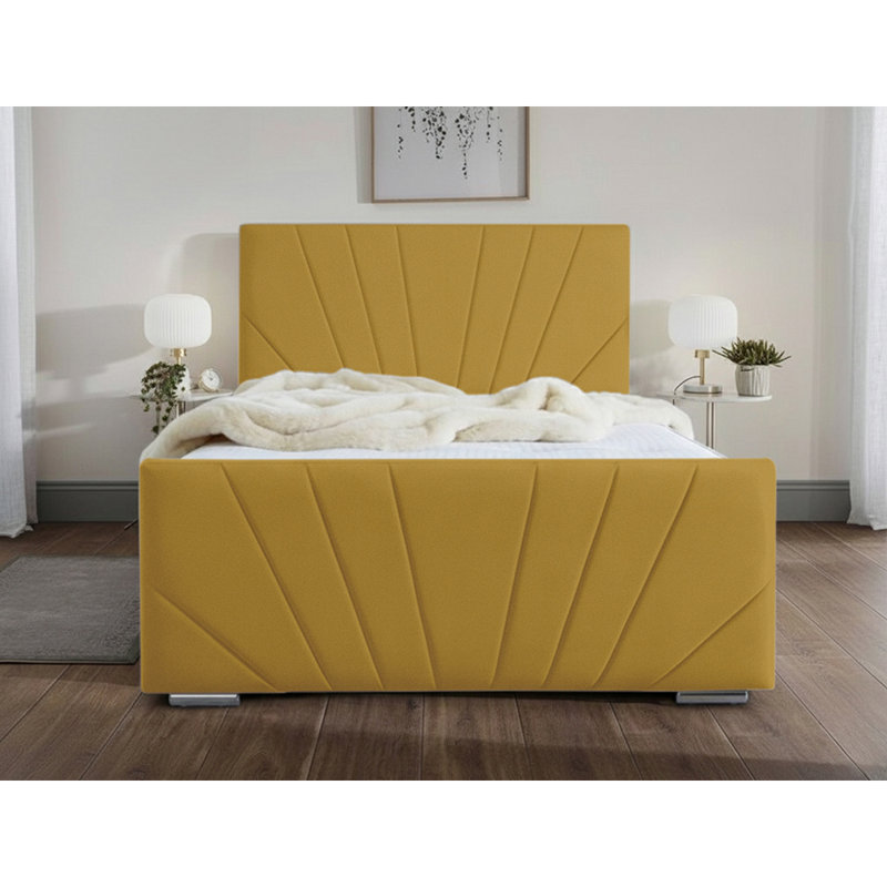 Ebenezer Upholstered Bed Frame, Turmeric, Kingsize (5')