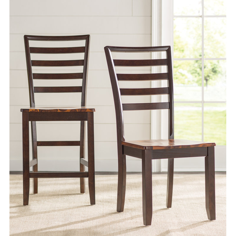 Deshawndre Solid Wood Ladder Back Side Chair in Acacia