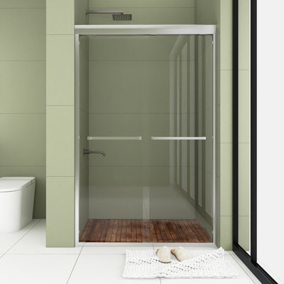 Porte de douche demi-cadre avec l 48 po x H 76 po
