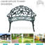 Banc d'extérieur en aluminium coulé avec construction courbée en métal et rose