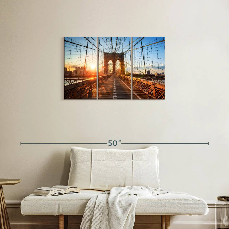 Sebbie Sunlit Brooklyn Bridge, 20" H x 33" W