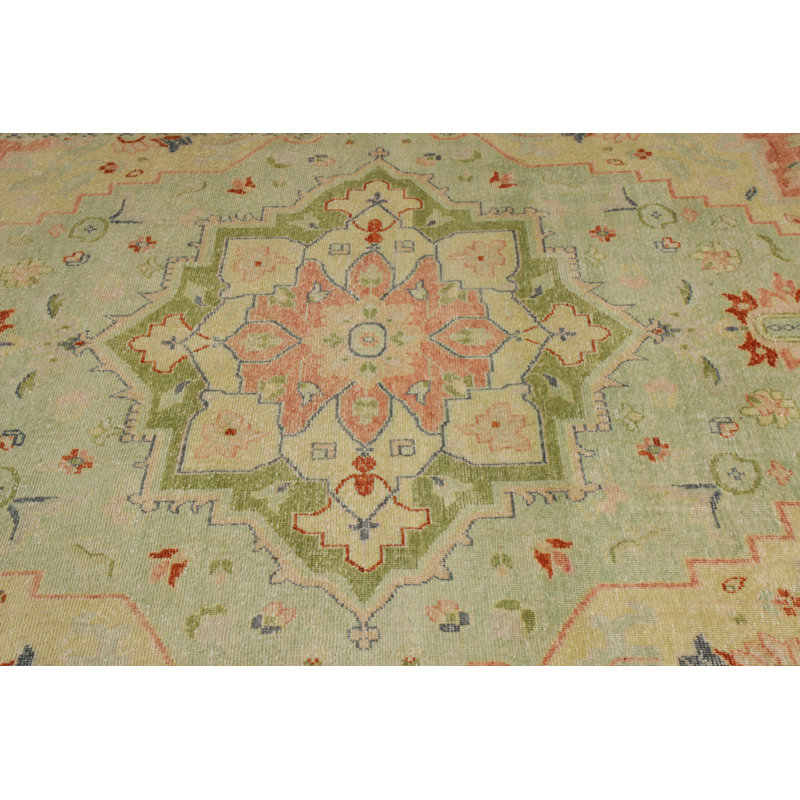 Distressed Homage Hand Knotted Wool Area Rug, Rectangle 13' x 18'