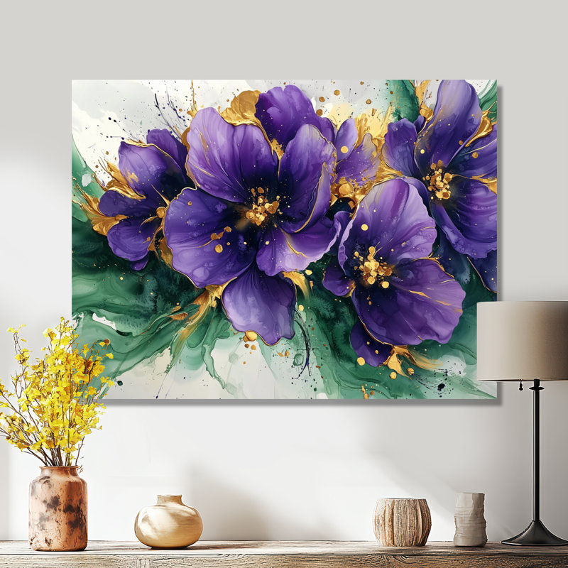 Derbyshire - Violets, art mural, H 12 po x l 20 po, Toile tendue, Ne s’applique pas
