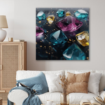 «Liddle», impressions sur toile mauves et vertes