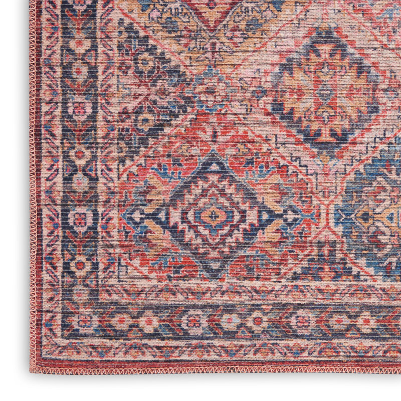 Tapis mauve en polyester lavable à la machine Mandurah, Rectangle 9 pi 2 po x 12 pi