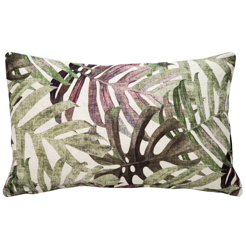 Coussin Pattaya Green Palm 12X20, Mauve