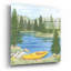  «Kayak At The Lake» par Deb Strain, art mural en verre acrylique, 12 po x 12 po