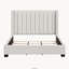 Grand lit contemporain en placage de bois, beige