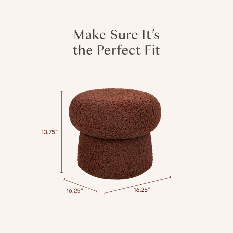 Mini Mushroom Pouf, Rouge Teddy Loop