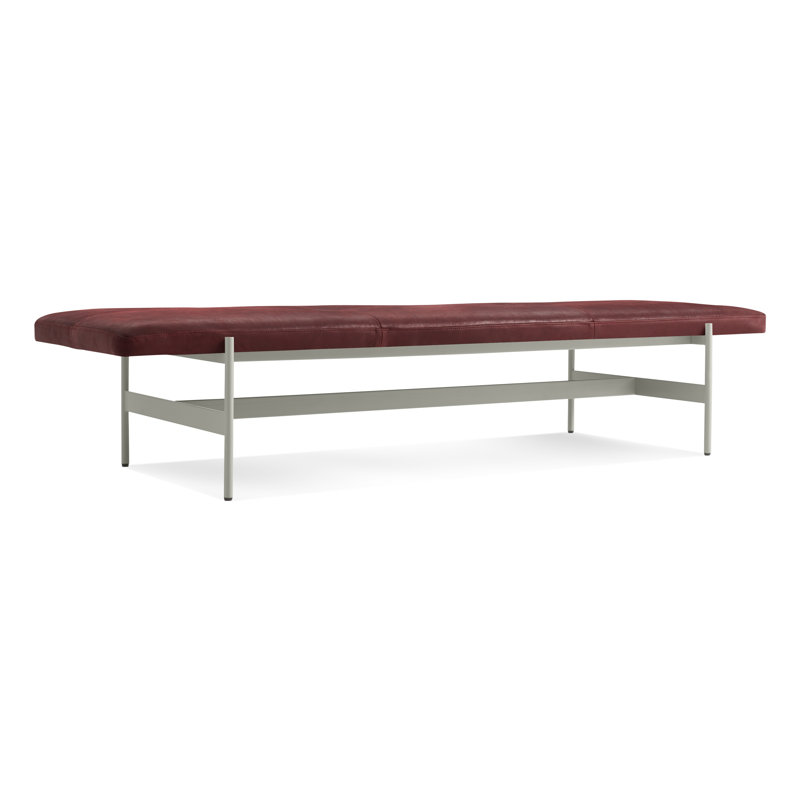 Daybench Leather Dining Bench, Putty, Blush, 14" H x 75" W x 24" D