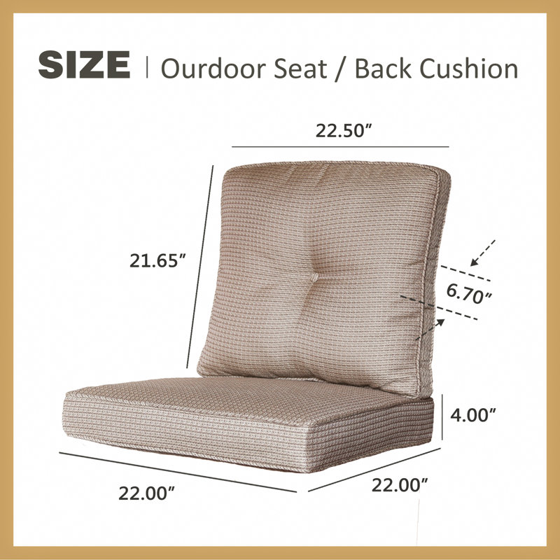 Coussin de siège / de dossier d'intérieur / d'extérieur, Moka