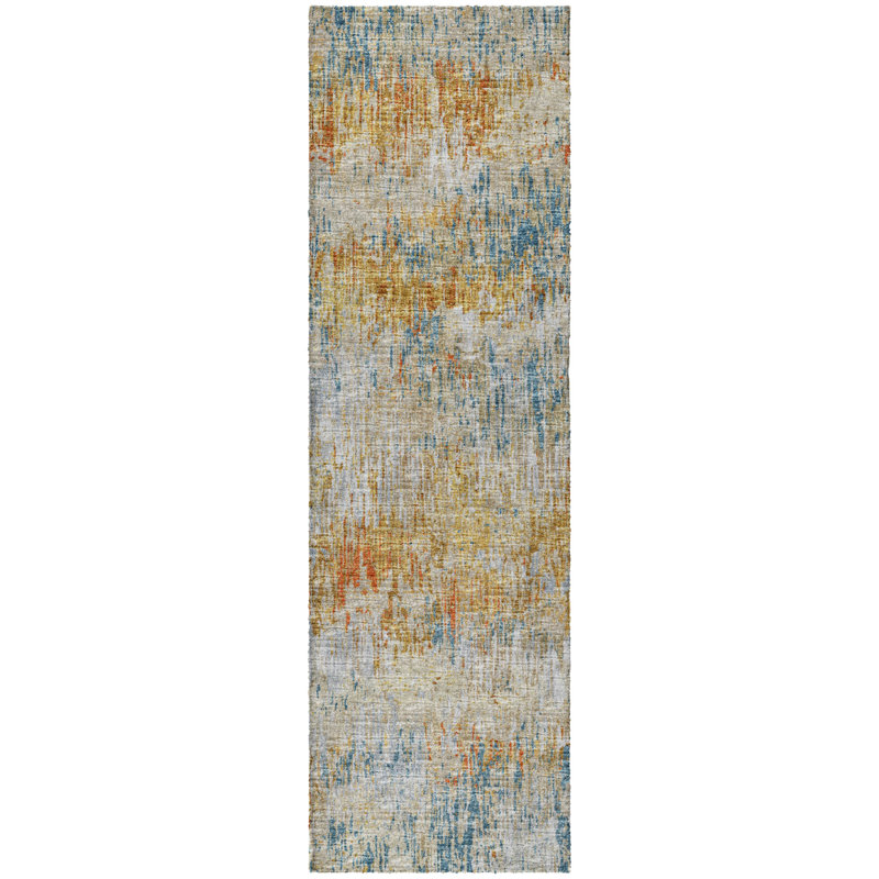 Tapis à poil long de qualité supérieure lavable à la machine ADS66, Doré, Tapis de couloir 2 pi 3 po x 7 pi 6 po