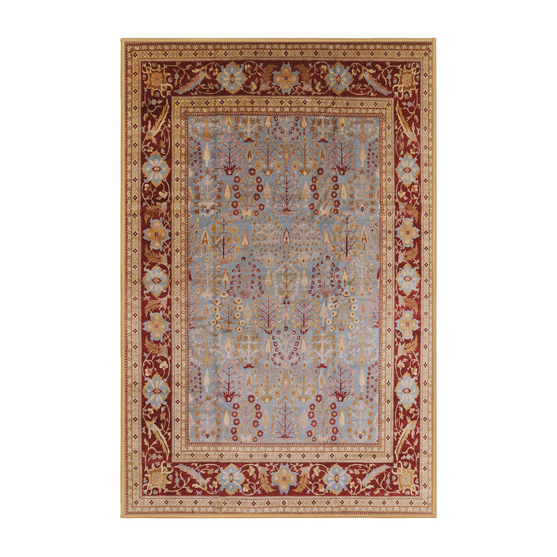 Tapis oriental rouge / orange Naewe, Rectangle 5 pi x 8 pi