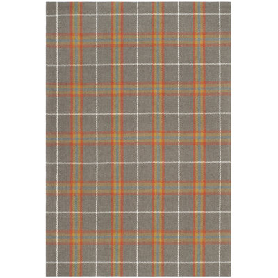 Marotta Hand Woven Wool and Viscose Plaid Area Rug