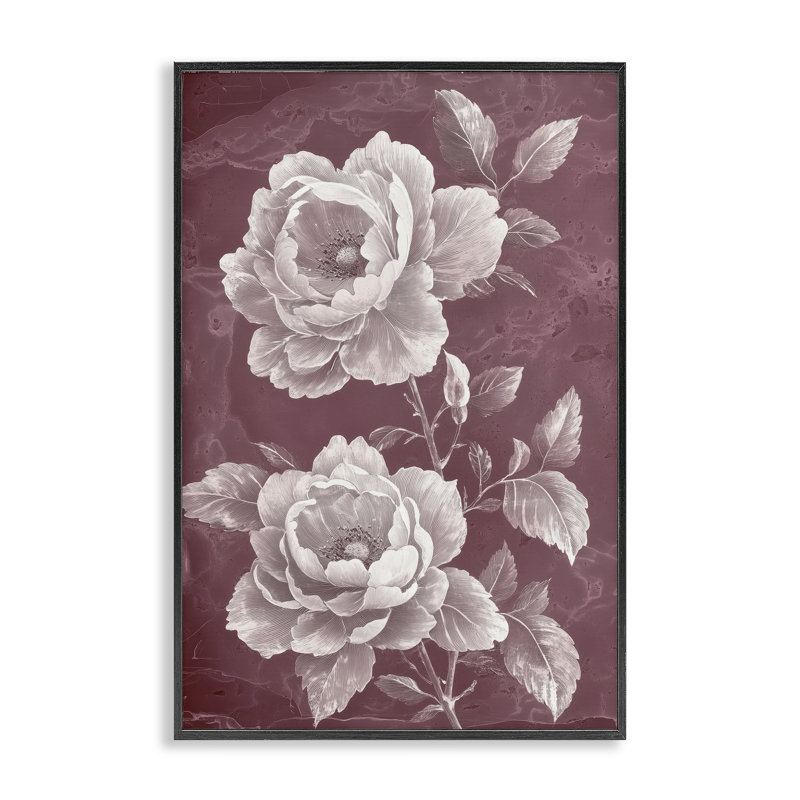 Chambermaid Blooms sur toile giclée encadrée, design par Annabelle Hall, H 18 po x l 12 po, Giclée encadrée noir minuit