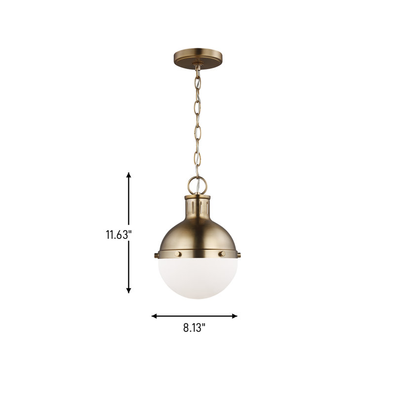 1 - Light Single Globe Pendant, No , Satin Bronze, 11.63" H x 8.13" W x 8.13" D