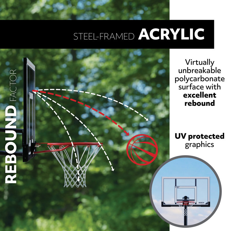 Adjustable Youth 30" Polycarbonate Portable Basketball Hoop