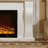 White Solid + Manufactured Wood Electric Fireplace