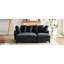 Canapé modulaire en forme de L noir avec rangement caché sous les sièges, mobile pour les invités et la détente, rangement latéral, coussins confortables, six coussins moelleux pour la maison, détente de 83 po, poches, courbes ergonomiques,-299765881