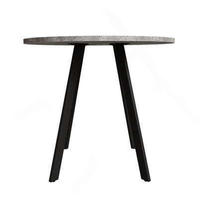 Modern Minimalist Circular Dining Table, Gray Cement Texture, Suitable For Restaurants, Kitchens, And Offices, Medieval Modern Small