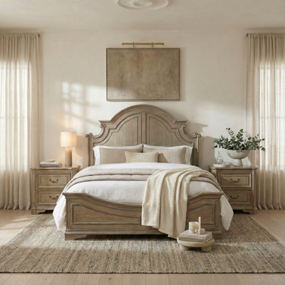 Colchester King Panel Bed & Two Nightstands Bedroom Set