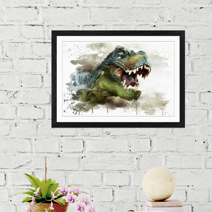 Tyrannosaurus Rex Dinosaur - Wall Art, 45cm H x 62cm W, Framed Picture