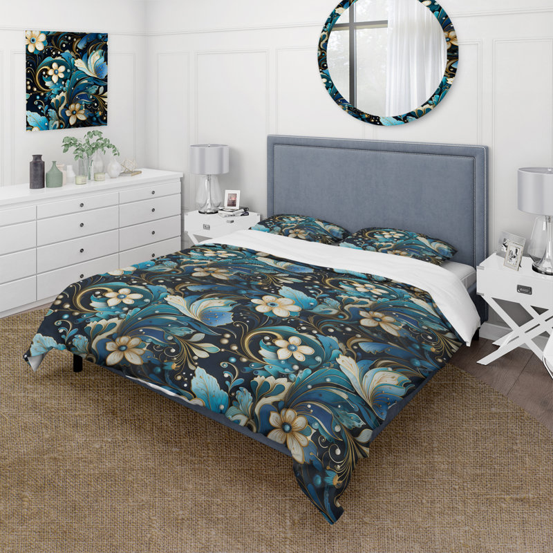 Art Deco Inspirations Paisley Pattern I - Ensemble de housse de couette à motif cachemire