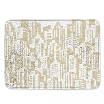 Tapis de bain Beige City Skyline