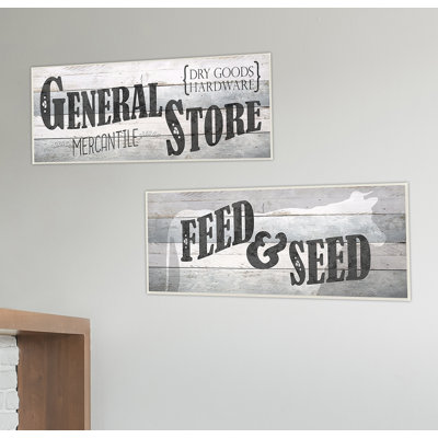 «Farmhouse Planked Look General Store Mercantile Sign» par Ann Bailey, reproduction d'art textuel
