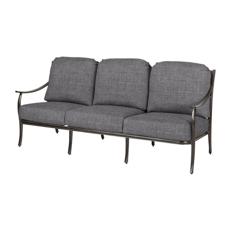 Edge Sofa with Sunbrella Cushions, Cast Slate Sunbrella® Plainweave, Midnight Gold