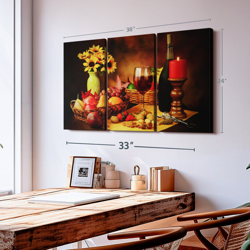 " Wine Fruit And Nuts ", 24" H x 38" W