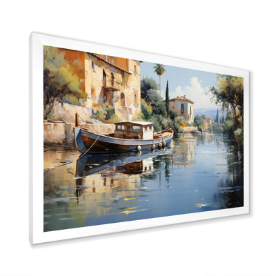 Beige canal impressionniste - imprimé