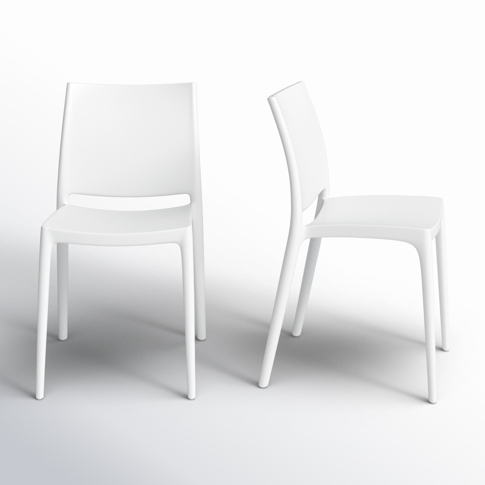 Burt Stackable Patio Side Chair, White