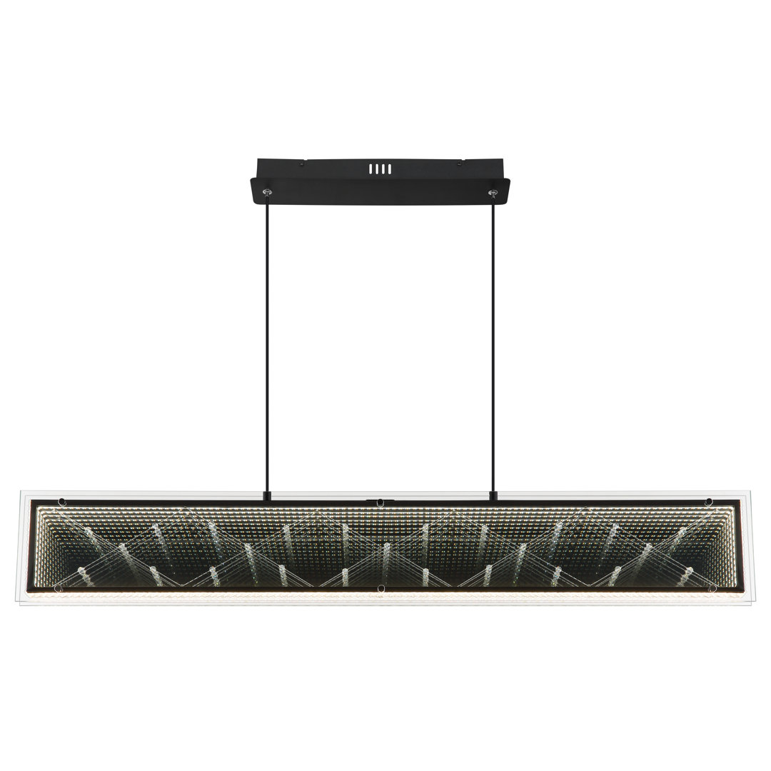 1 - Light Matte Black LED Geometric Pendant
