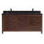 72" EBONY DOUBLE SINK VANITY DARK FINISH WITH WK-72 TOP 2" THICK BLACK NATURAL TOP-1078372328-1078372329