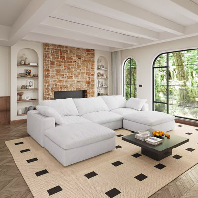 Canapé modulaire de grande taille avec 5 sièges et canapé-lit
