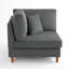 Fauteuil rembourré en velours côtelé gris Seemab-1882476934