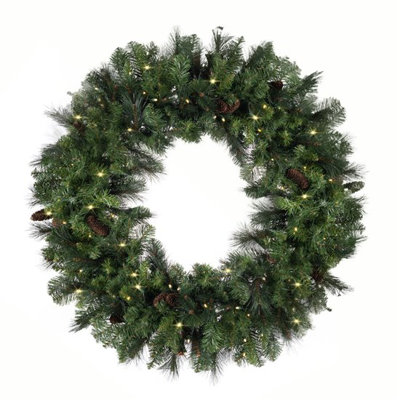 Faux Lighted Fir Wreath