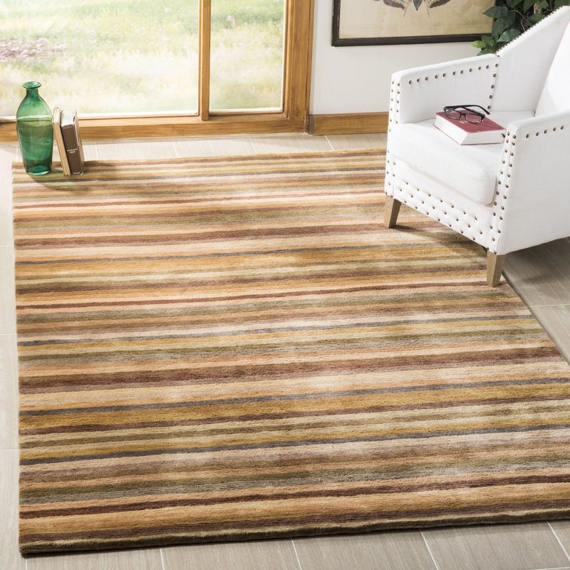 Tapis tibétain en laine noué à la main, Rectangle 5 pi x 7 pi 6 po