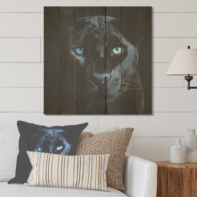 Blue Panther Majesty II - animal de panthère sur bois
