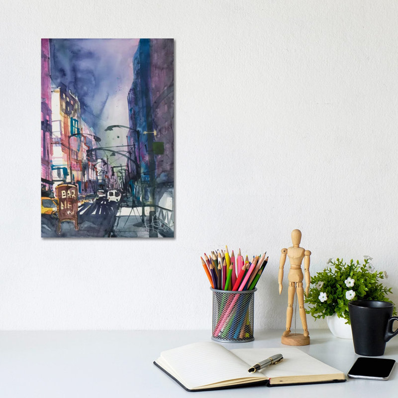 New York Aquarel II by Andreas Mattern - Wrapped Canvas Print, 45.72cm H x 30.48cm W x 1.91cm D