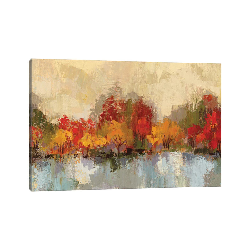 Autumn River Reflection by Silvia Vassileva - No Frame Gallery-Wrapped Canvas Giclée on Canvas, 66.04 cm H x 45.72 cm W