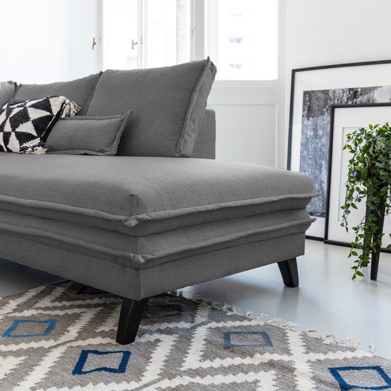 Charming Charlie Corner Sofa Bed, Grey, Right Hand Facing