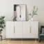 Buffet blanc avec rangement moderne, grand buffet cannelé blanc