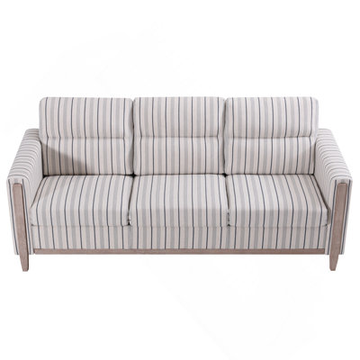Comfortable Solid Wood Three-Seater Sofa - Soft Cushions,Durable and Long-lasting,79.5" Sofa Couch for Living Room