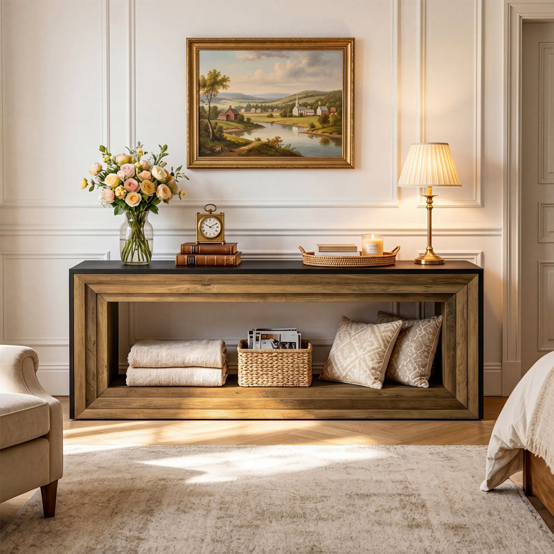 Meuble télé 63 po pour téléviseur de 75 po, console de divertissement avec tablette de rangement pour salon, chambre à coucher