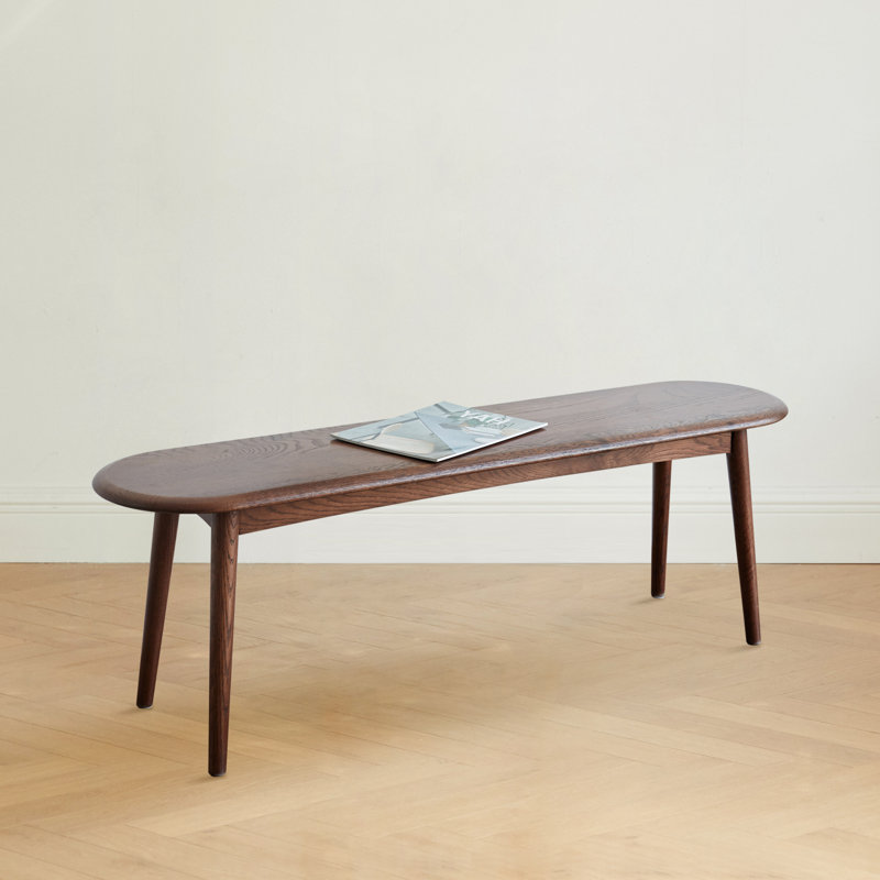  Passendale Kabree Wood Bench, 16.14" H x 47.24" W x 11.81" D, Walnut