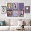 Impression de 8 pièces de fleurs de lavande mauves encadrées sur papier-92574191-92574192